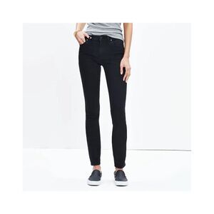 Womens Madewell Tall 9" High-Rise Skinny Jeans in Black Frost